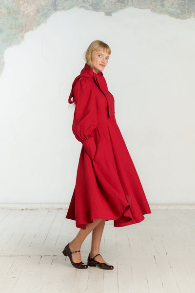 Hawthorn Dress, Long Sleeve, Red Poppy#color_red-poppy