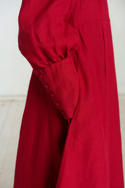 Hawthorn Dress, Long Sleeve, Red Poppy#color_red-poppy