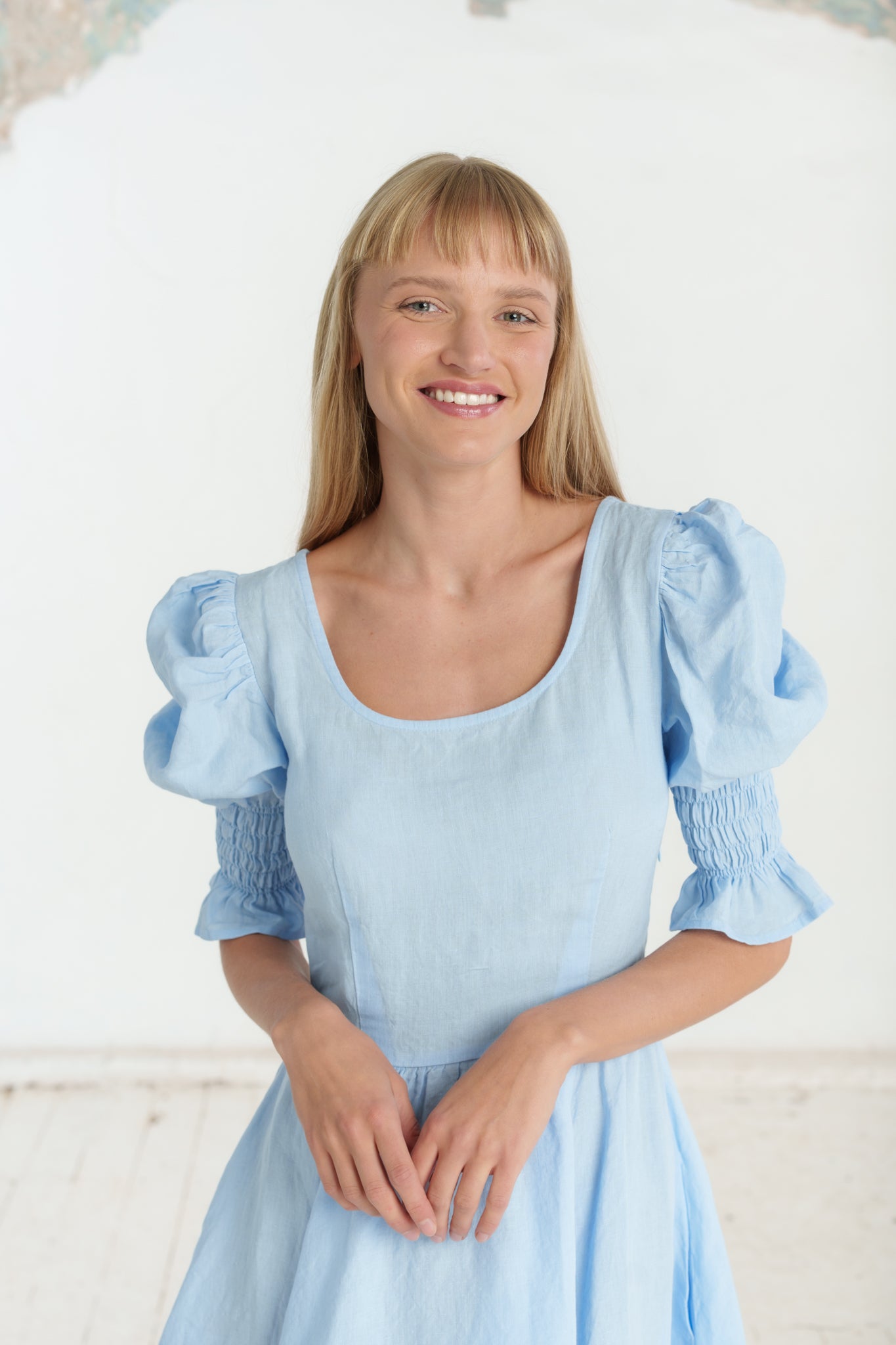 Mini Rebecca Dress, Short Sleeve, Skye Blue#color_skye-blue