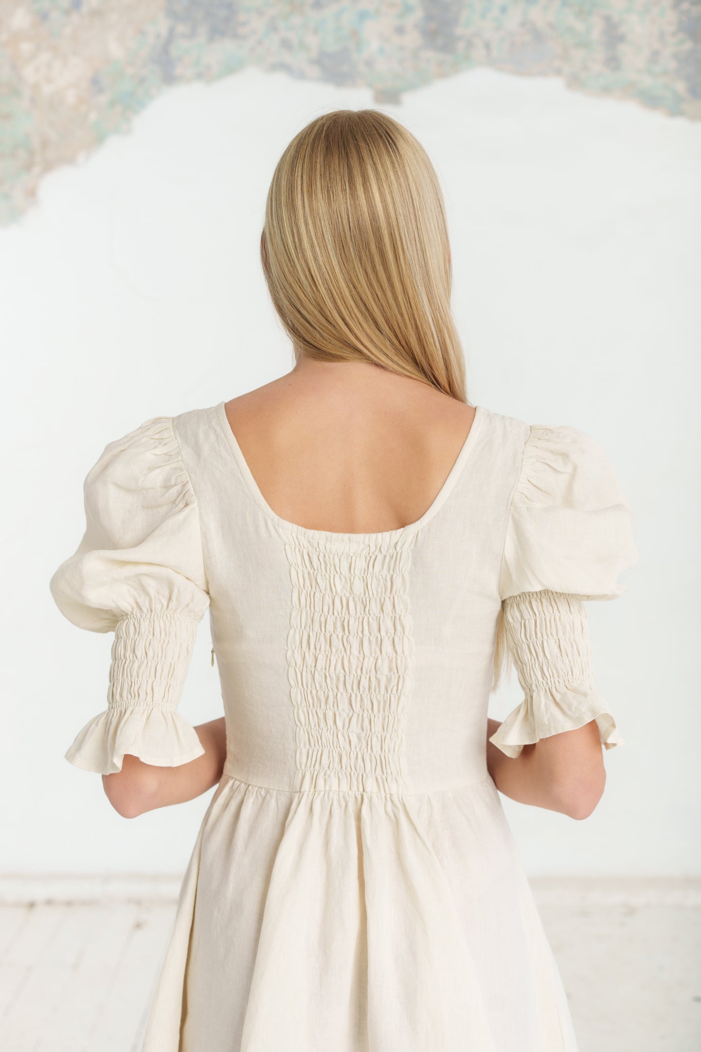 Mini Rebecca Dress, Short Sleeve, Milky White#color_milky-white