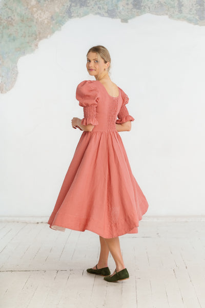 Rebecca Dress, Short Sleeve, Vintage Pink#color_vintage-pink