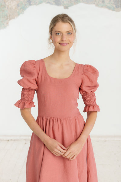 Rebecca Dress, Short Sleeve, Vintage Pink#color_vintage-pink