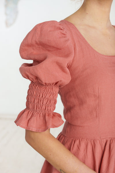 Rebecca Dress, Short Sleeve, Vintage Pink#color_vintage-pink