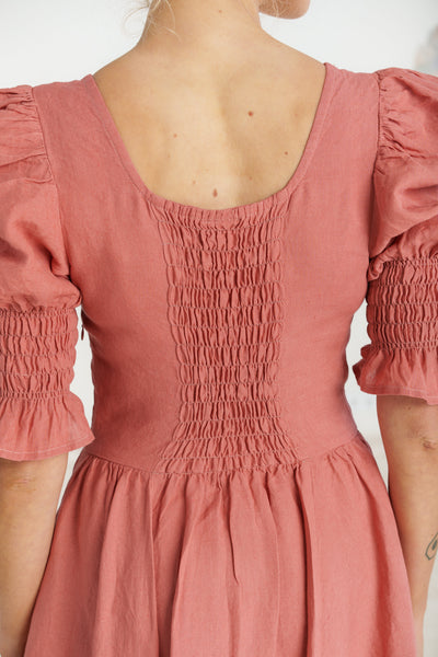 Rebecca Dress, Short Sleeve, Vintage Pink#color_vintage-pink