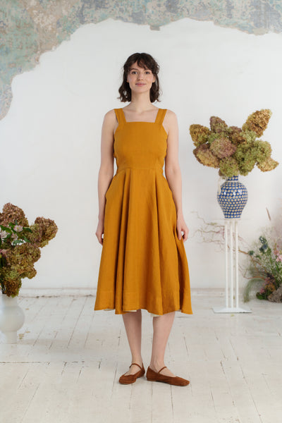 Pinafore Dress, Sleeveless, Marigold#color_marigold