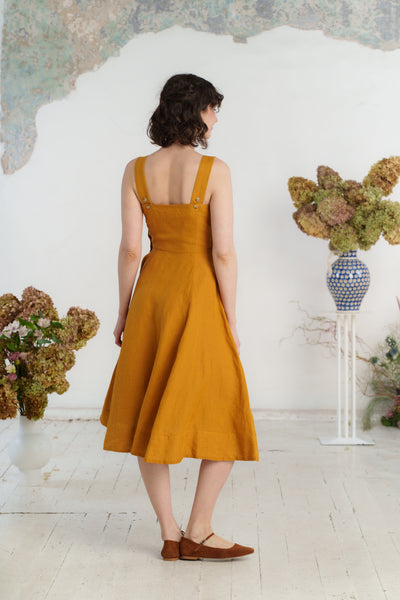 Pinafore Dress, Sleeveless, Marigold#color_marigold
