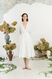Wrap Dress, Long Sleeve, White Magnolia