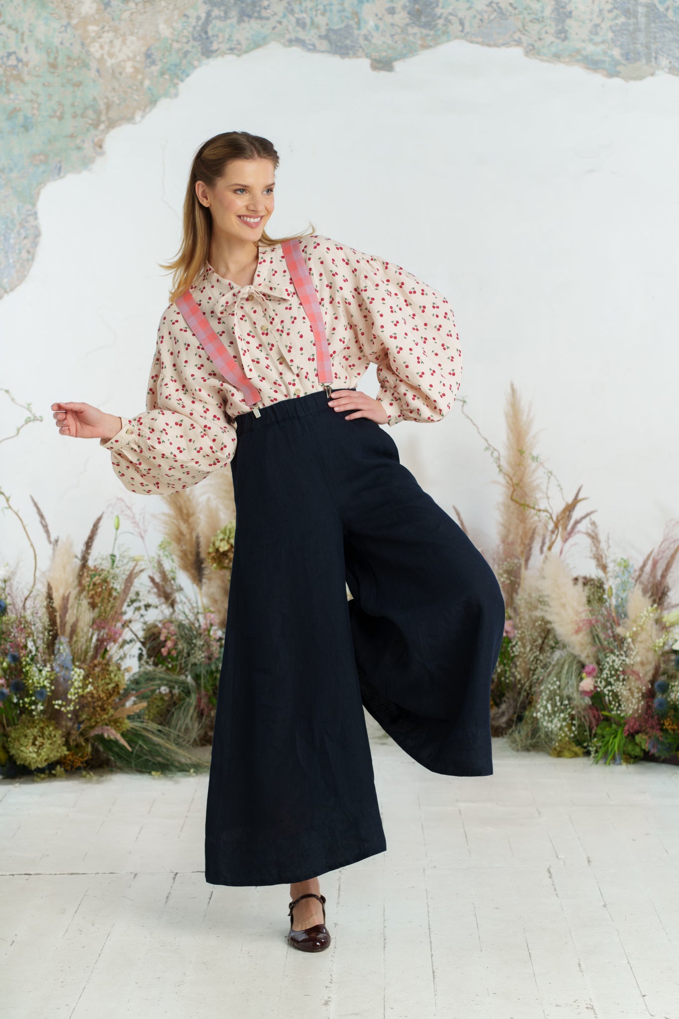 Maxi Catherine Trousers, Night Navy#color_night-navy