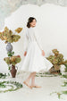 Wrap Dress, Long Sleeve, White Magnolia