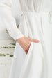 Wrap Dress, Long Sleeve, White Magnolia