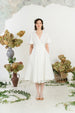 Wrap Dress, Butterfly Sleeve, White Magnolia