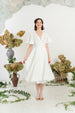Wrap Dress, Butterfly Sleeve, White Magnolia