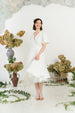 Wrap Dress, Butterfly Sleeve, White Magnolia