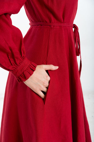 Darcy Dress, Long Sleeve, Red Poppy#color_red-poppy
