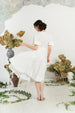 Wrap Dress, Butterfly Sleeve, White Magnolia
