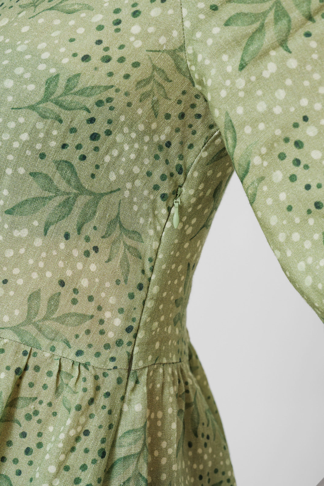 Carmen dress, 3/4 sleeves, #color_forest-fern
