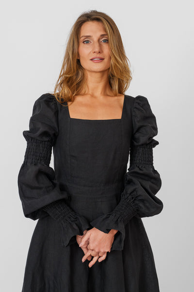 Briar Dress, Long Sleeve, Black Pansy
#color_black-pansy