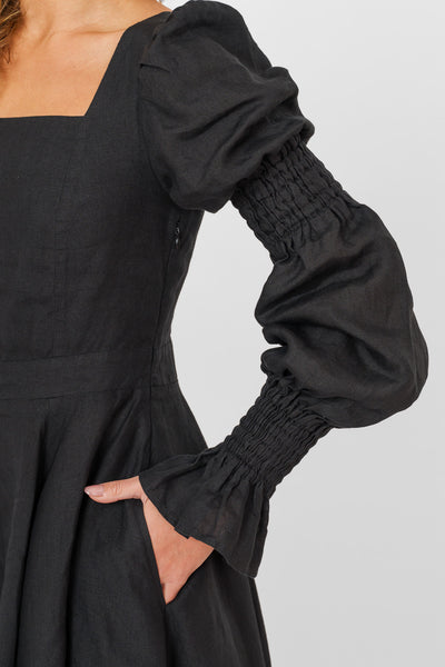 Briar Dress, Long Sleeve, Black Pansy
#color_black-pansy