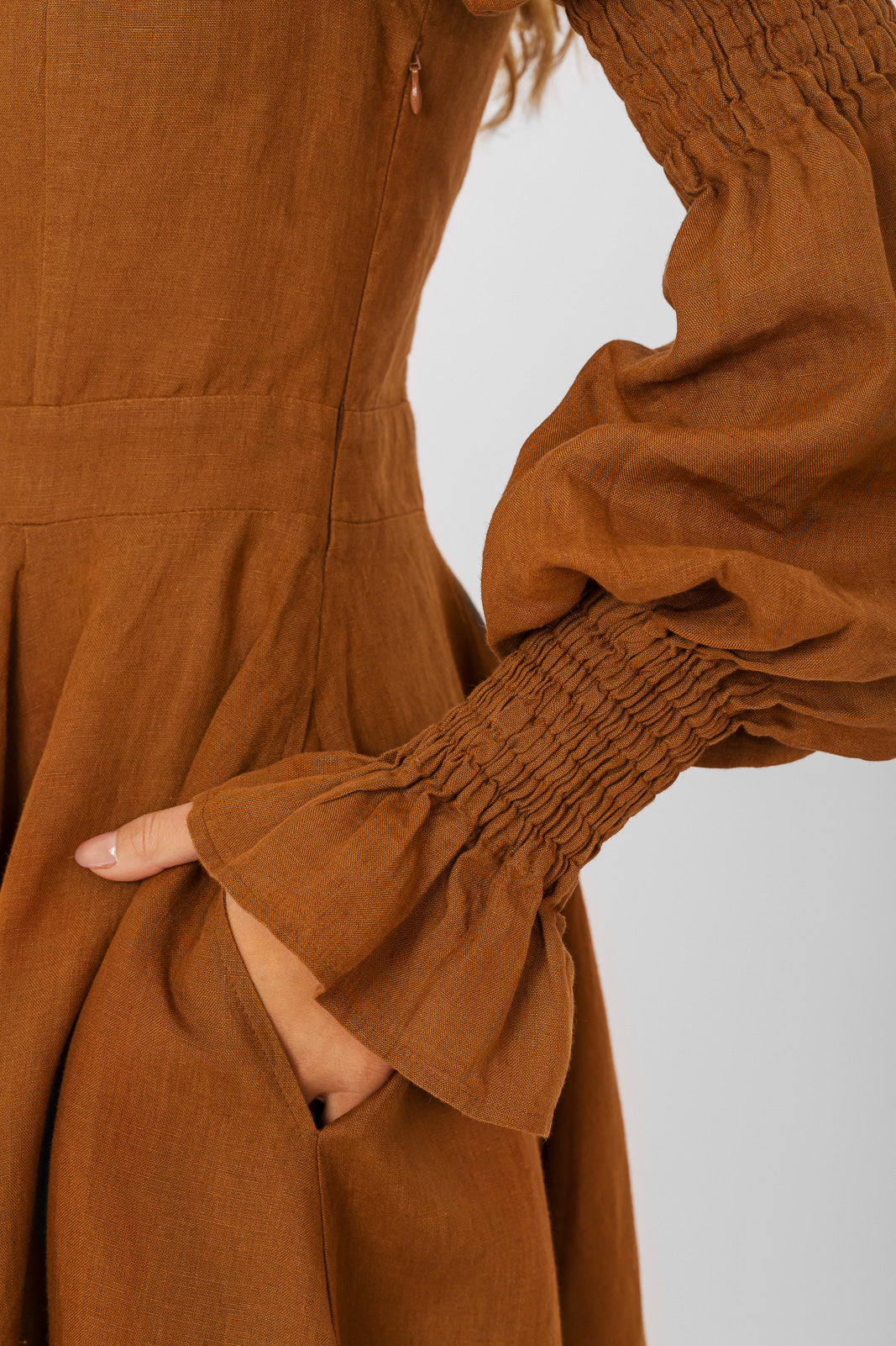 Briar Dress, Long Sleeve, Warm Brown
#color_warm-brown
