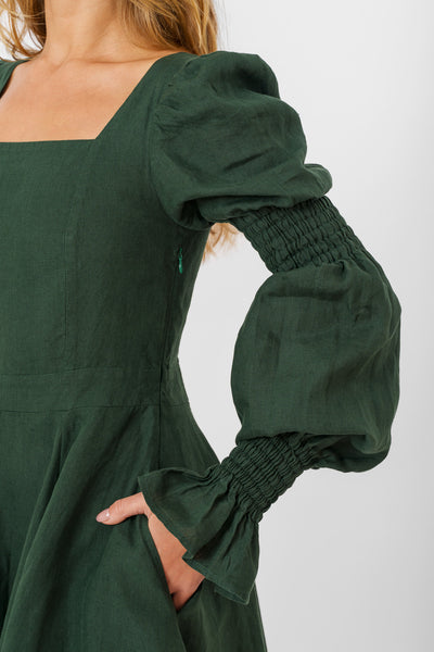 Briar Dress, Long Sleeve, Evergreen
#color_evergreen