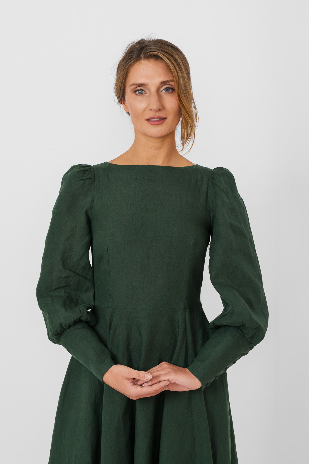 Hawthorn Dress, Long Sleeve, Evergreen
#color_evergreen