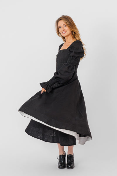 Briar Dress, Long Sleeve, Black Pansy
#color_black-pansy