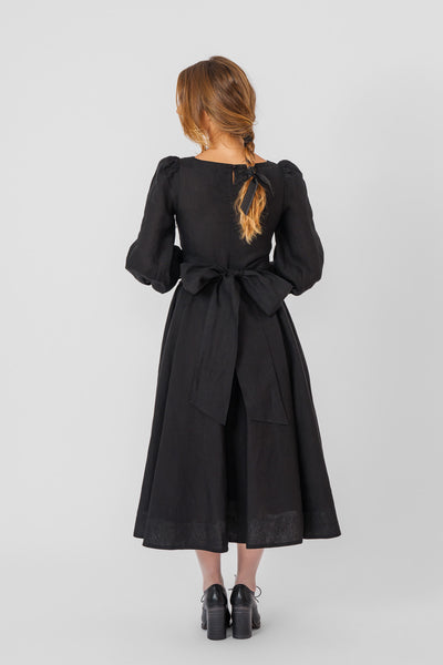 Hawthorn Dress, Long Sleeve, Black Pansy
#color_black-pansy