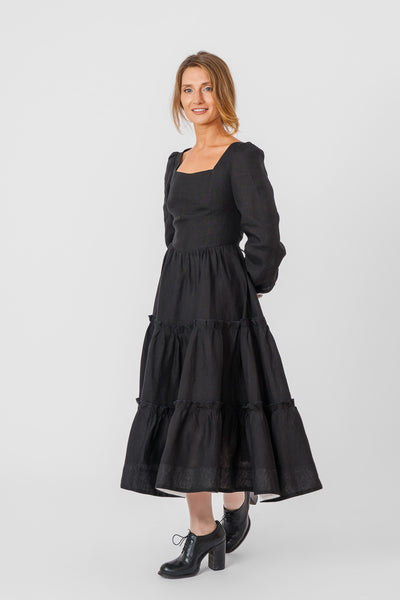 Sorrel Dress, Long Sleeve, Black Pansy
#color_black-pansy