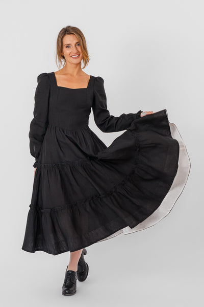 Sorrel Dress, Long Sleeve, Black Pansy
#color_black-pansy