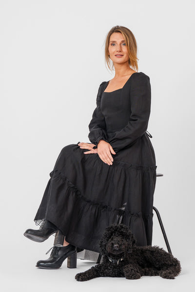 Sorrel Dress, Long Sleeve, Black Pansy
#color_black-pansy