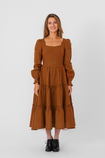 Sorrel Dress, Long Sleeve, Warm Brown
#color_warm-brown