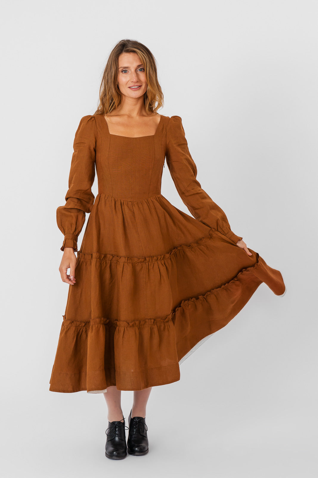 Sorrel Dress, Long Sleeve, Warm Brown
#color_warm-brown
