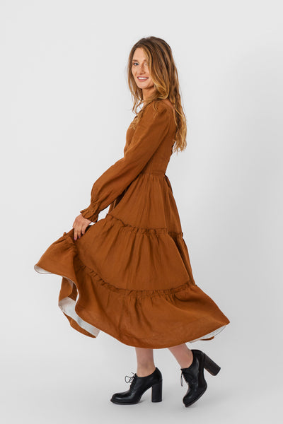 Sorrel Dress, Long Sleeve, Warm Brown
#color_warm-brown