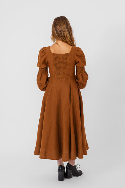 Briar Dress, Long Sleeve, Warm Brown
#color_warm-brown
