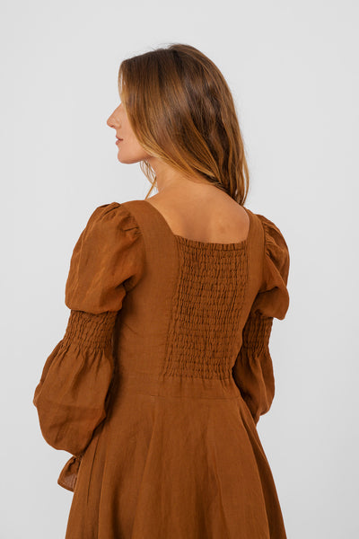 Briar Dress, Long Sleeve, Warm Brown
#color_warm-brown