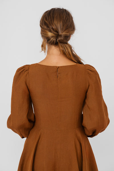 Hawthorn Dress, Long Sleeve, Warm Brown
#color_warm-brown