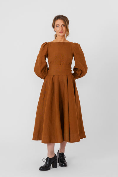 Hawthorn Dress, Long Sleeve, Warm Brown
#color_warm-brown
