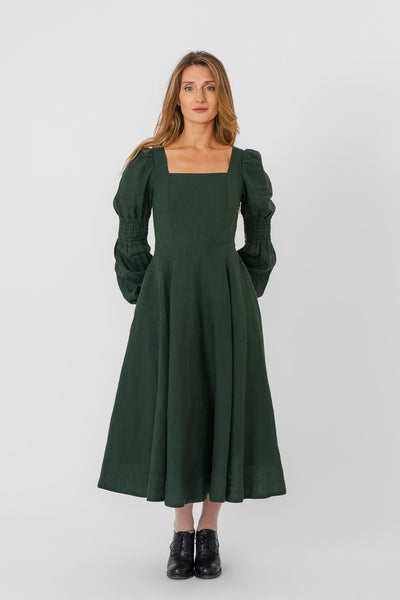 Briar Dress, Long Sleeve, Evergreen
#color_evergreen