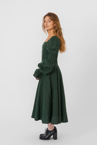 Briar Dress, Long Sleeve, Evergreen
#color_evergreen