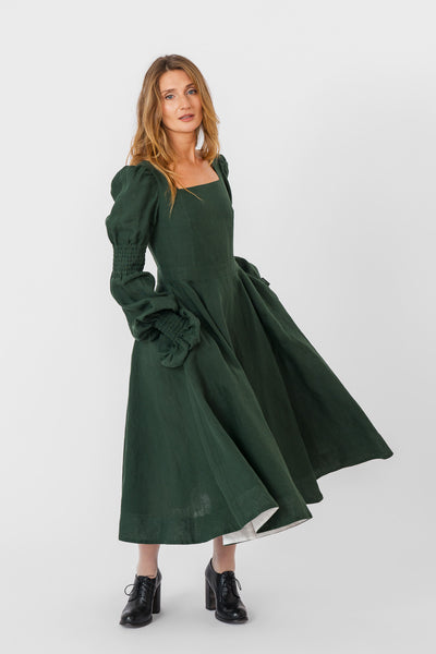 Briar Dress, Long Sleeve, Evergreen
#color_evergreen