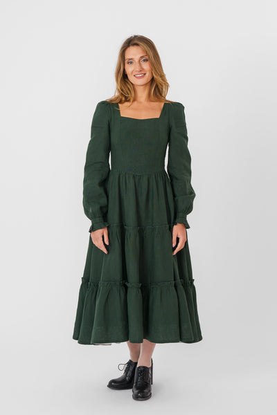 Sorrel Dress, Long Sleeve, Evergreen
#color_evergreen