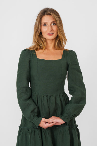 Sorrel Dress, Long Sleeve, Evergreen
#color_evergreen
