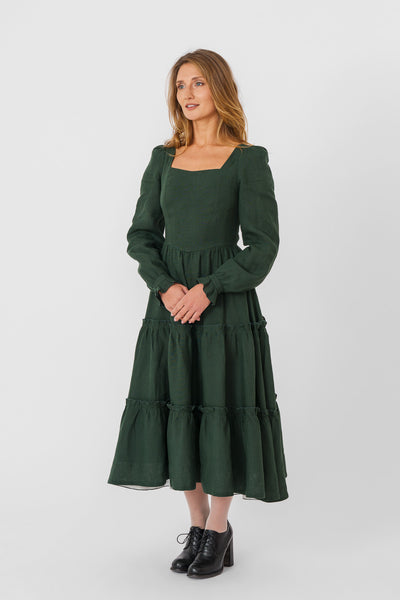 Sorrel Dress, Long Sleeve, Evergreen
#color_evergreen