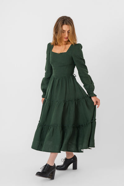Sorrel Dress, Long Sleeve, Evergreen
#color_evergreen
