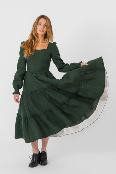 Sorrel Dress, Long Sleeve, Evergreen
#color_evergreen