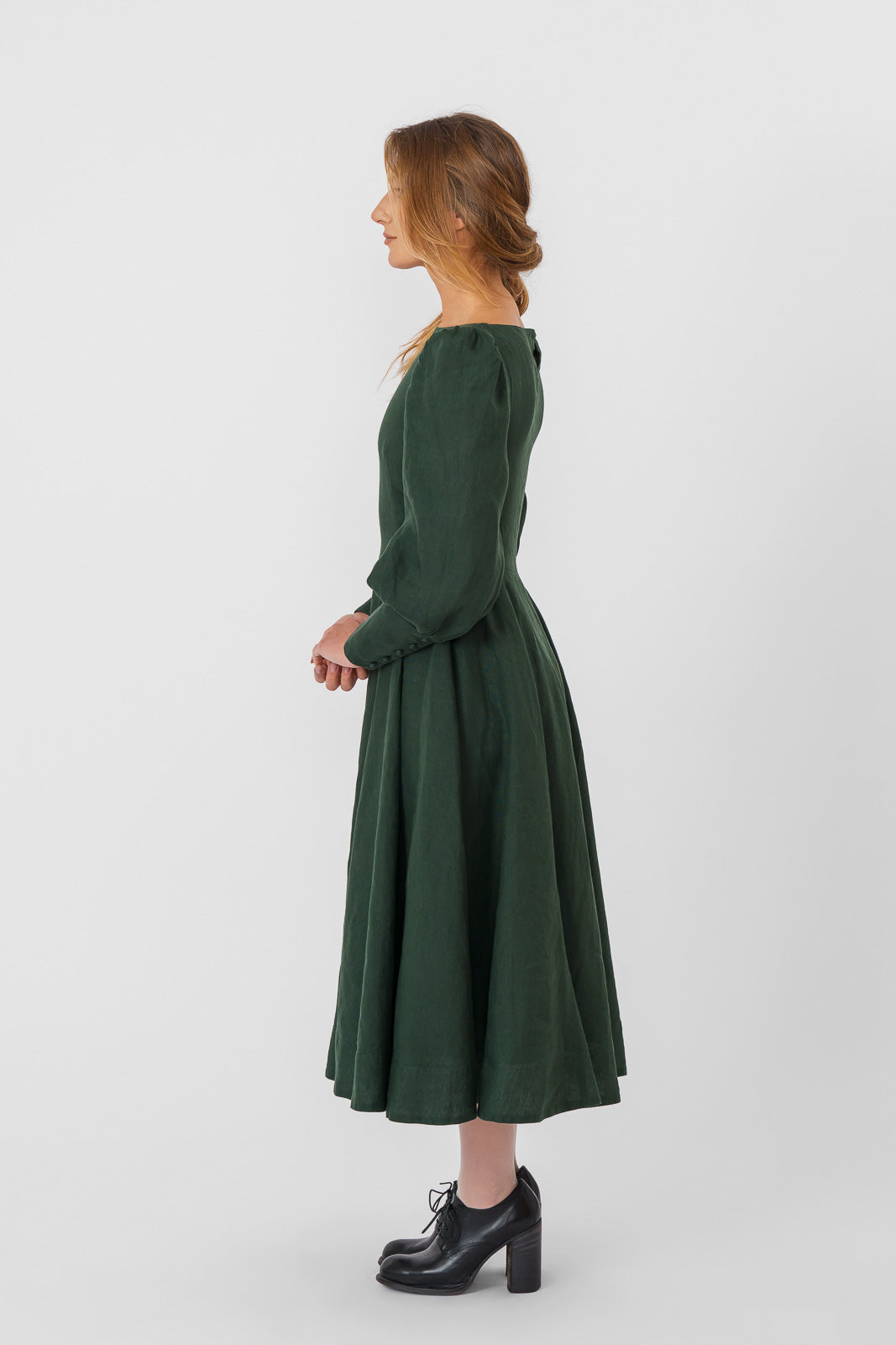 Hawthorn Dress, Long Sleeve, Evergreen
#color_evergreen