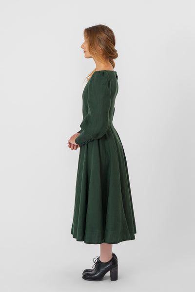 Hawthorn Dress, Long Sleeve, Evergreen
#color_evergreen