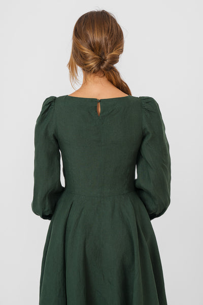 Hawthorn Dress, Long Sleeve, Evergreen
#color_evergreen