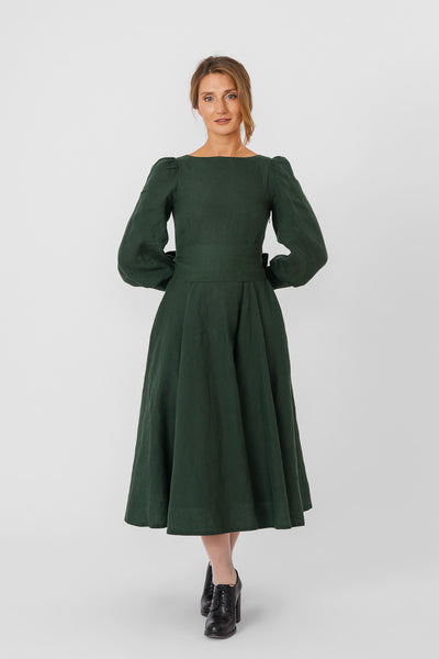 Hawthorn Dress, Long Sleeve, Evergreen
#color_evergreen