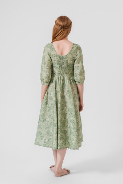 Carmen dress, 3/4 sleeves, #color_forest-fern
